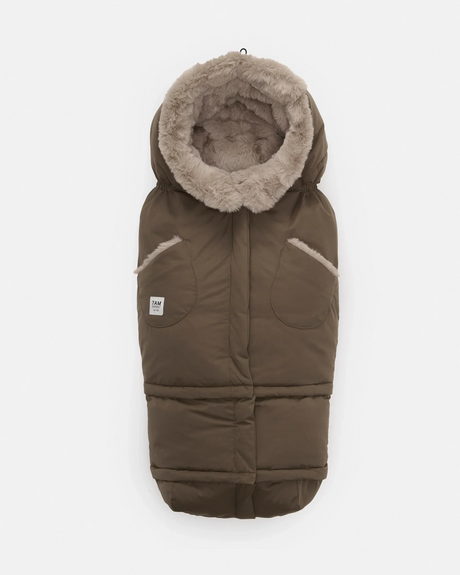 7AM Enfant Blanket 212 Evolution - Helsinki Moss Brown Faux Fur - Princess and the Pea Boutique