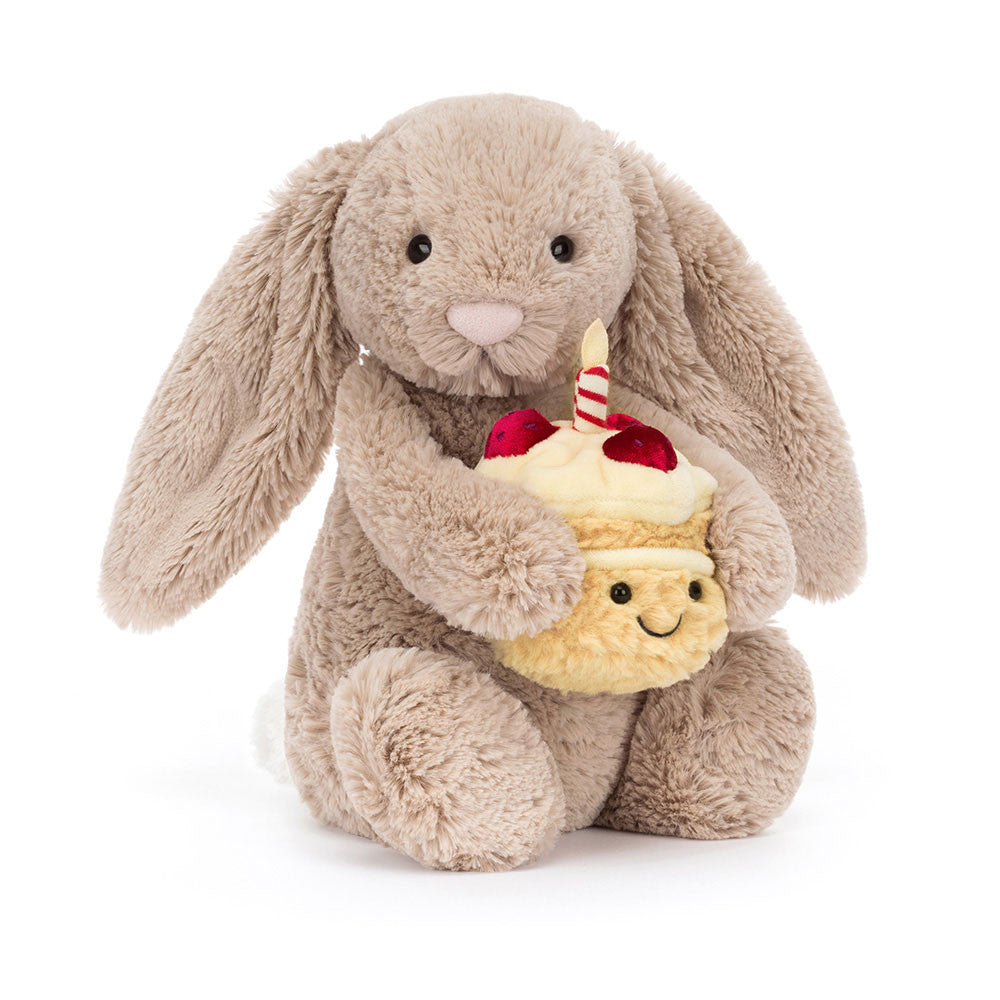 Jellycat Bashful Beige Bunny 'Birthday'