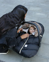 7AM Enfant Car Seat Cocoon - Tundra Black Faux Fur