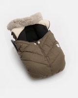 7AM Enfant Car Seat Cocoon - Helsinki Moss Brown Faux Fur - Princess and the Pea Boutique