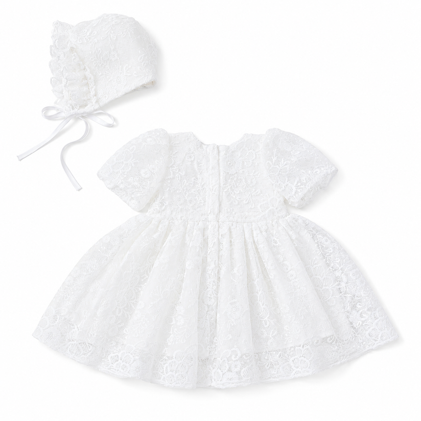 Babyhood Celeste Lace Baby Dress - White