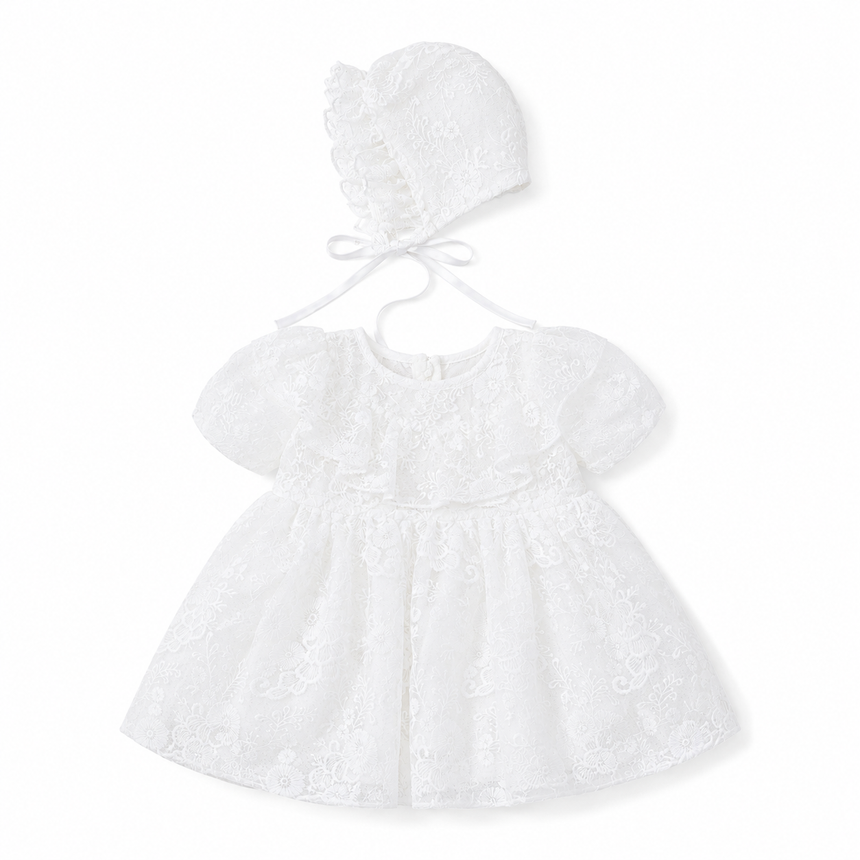 Babyhood Celeste Lace Baby Dress - White