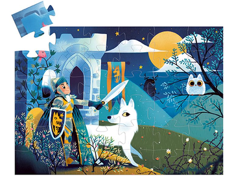 Djeco Silhouette Puzzle - Full Moon Knight (36 pcs) - Princess and the Pea Boutique