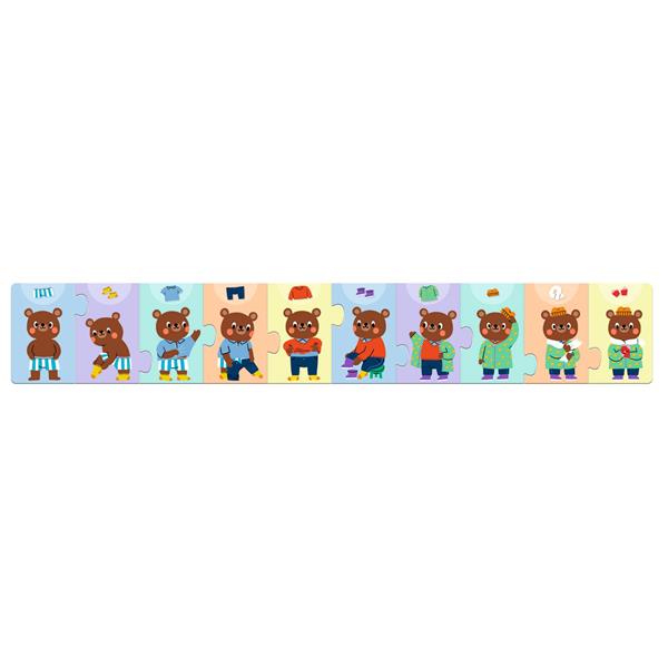 Djeco Silhouette Puzzle - Teddy Dresses Up (10 pcs) - Princess and the Pea Boutique