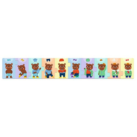 Djeco Silhouette Puzzle - Teddy Dresses Up (10 pcs) - Princess and the Pea Boutique