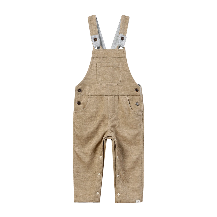 Me & Henry GENTRY Beige Moleskin Woven Overalls