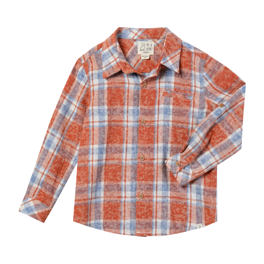 Me & Henry ATWOOD woven shirt rust/blue washed plaid