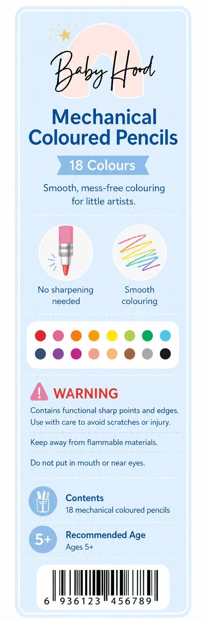Mechanical Colored Pencils 18 Colors