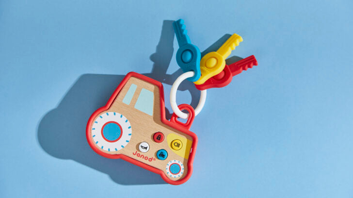 Janod Sound and Light Tractor Keychain (wood)