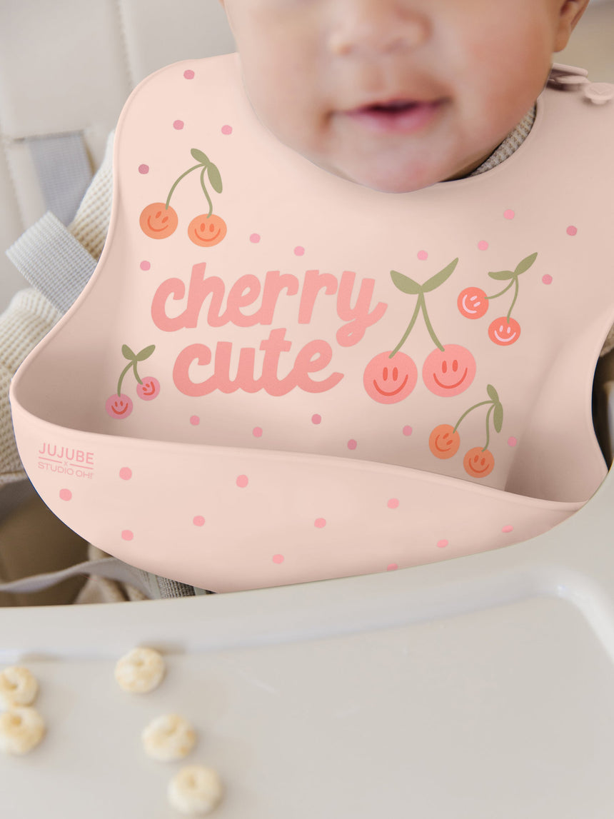 Silicone Bibs Cherry Cute by Doodle By Meg
