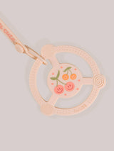 Silicone Teether Ring with Detachable Clip Cherry