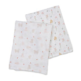 Lulujo Kitty Cat & Flower Field - Cotton Swaddle 2 Pack