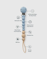 Loulou Lollipop OneC™ Silicone Pacifier Clip - Blue Fog