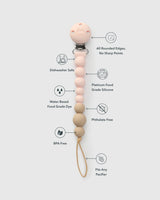 Loulou Lollipop OneC™ Silicone Pacifier Clip - Pink Quartz