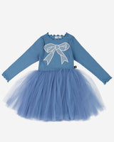 Petite Hailey Emi Bow Tutu - Dusty Blue