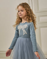 Petite Hailey Emi Bow Tutu - Dusty Blue