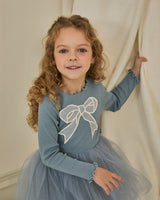 Petite Hailey Emi Bow Tutu - Dusty Blue