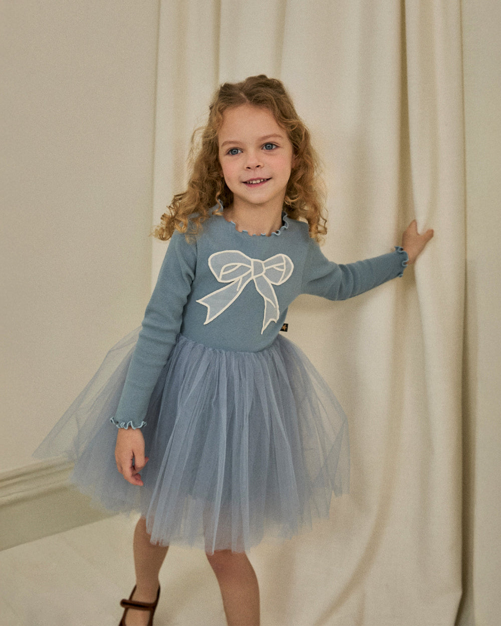 Petite Hailey Emi Bow Tutu - Dusty Blue