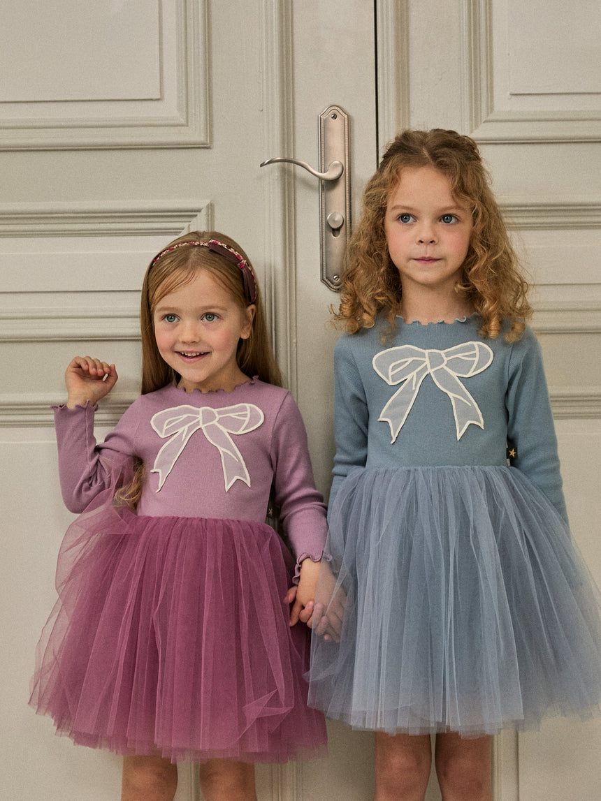 Petite Hailey Emi Bow Tutu - Dusty Blue