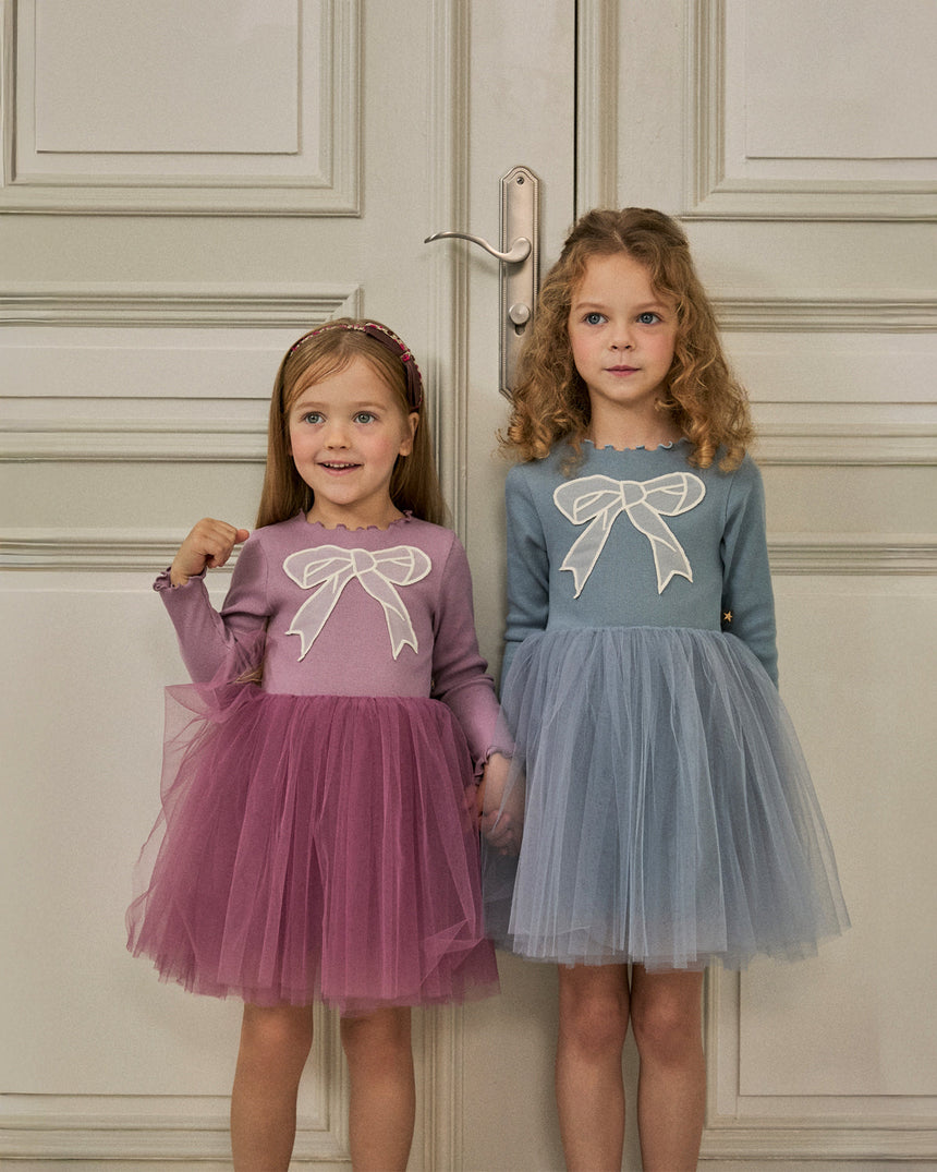 Petite Hailey Emi Bow Tutu - Dusty Blue