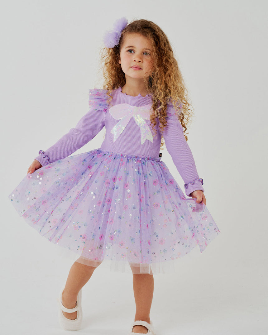 Petite Hailey Raina Flower Tutu - Purple
