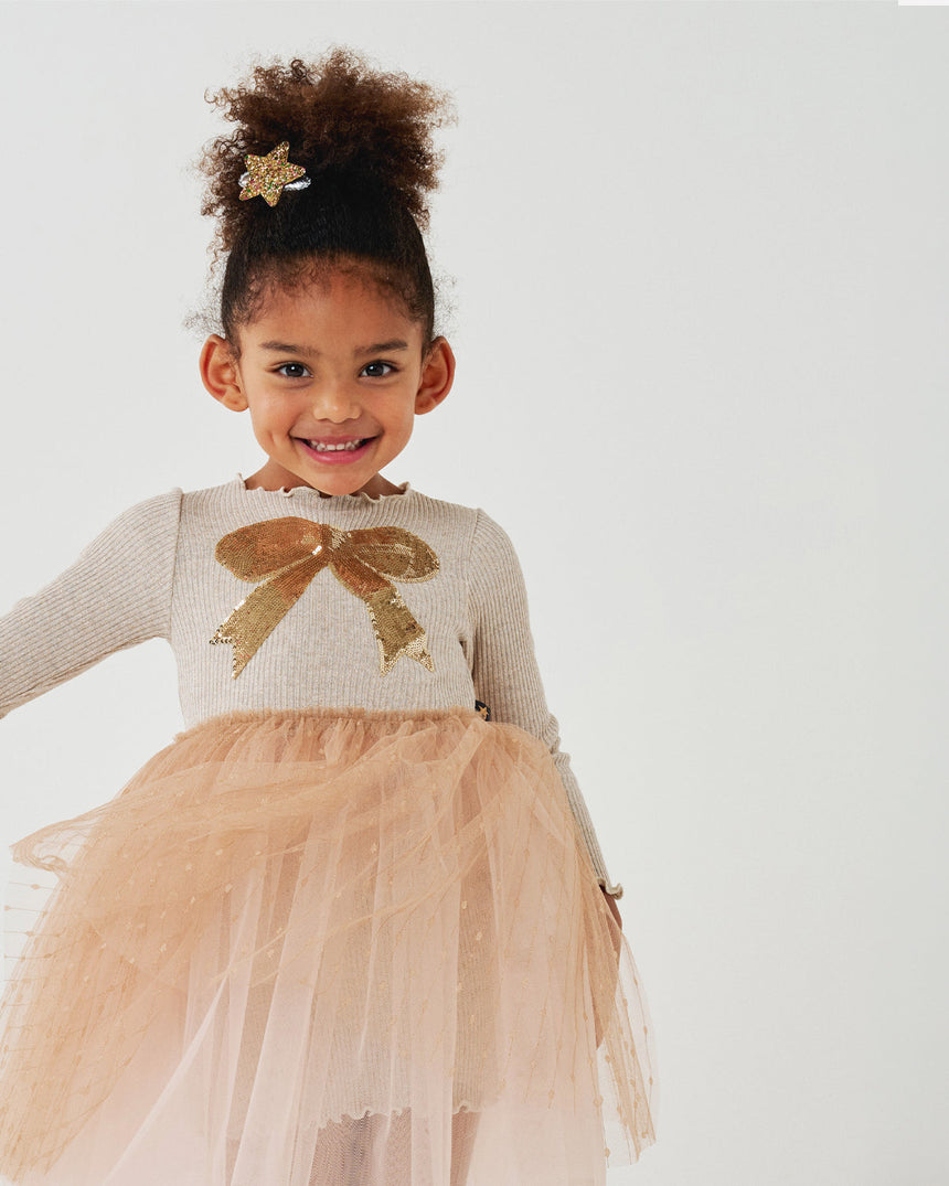 Petite Hailey Quincy Bow Tutu - Gold