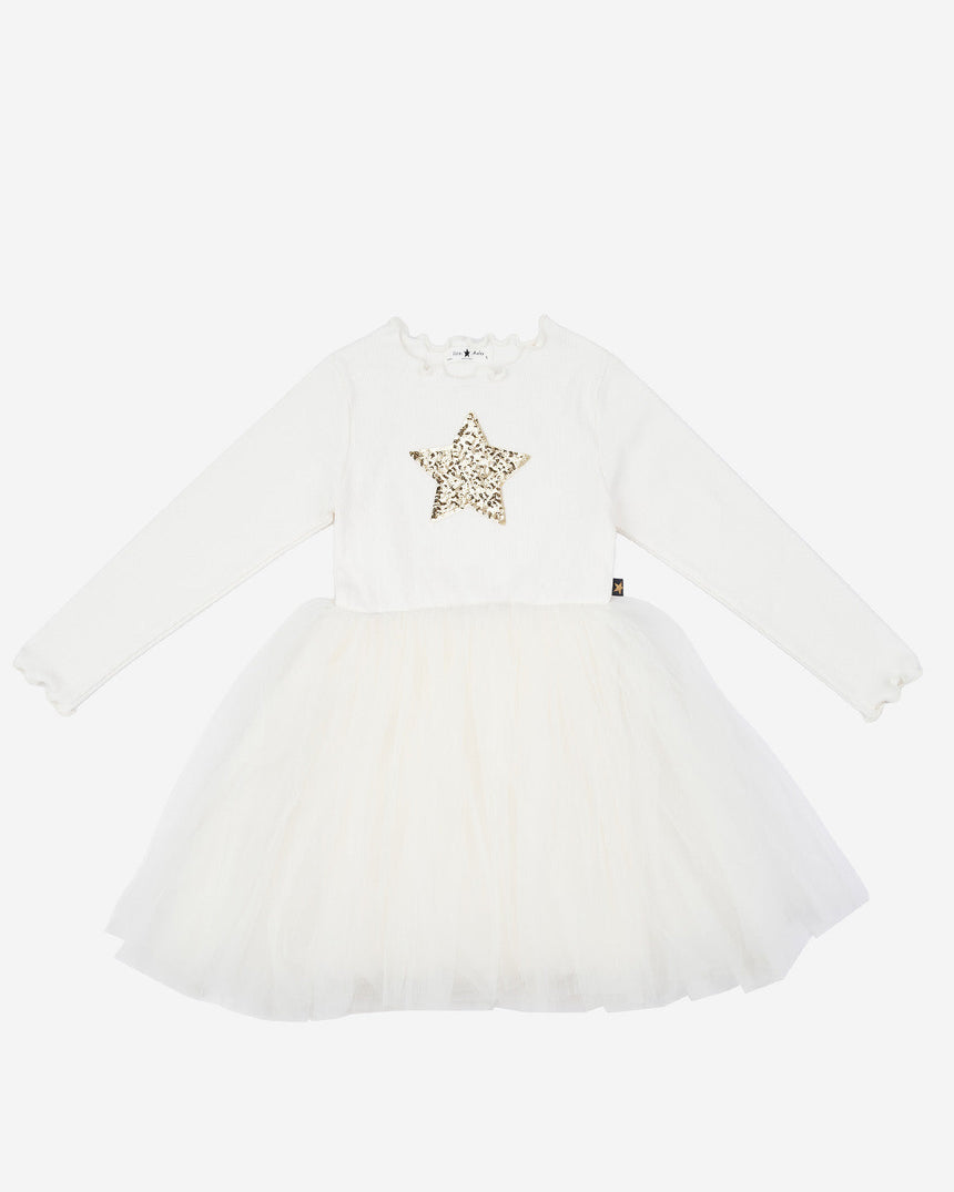 Petite Hailey Hailey LS Star Tutu - Ivory