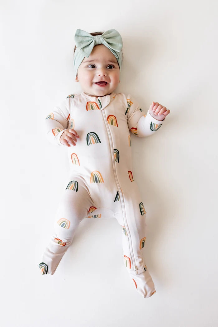 Kyte Baby Zippered Footie in Retro Rainbow - Princess and the Pea Boutique