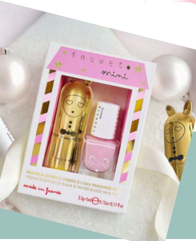 Inuwet Lip Balm Nail Polish Duo -Pink Gold