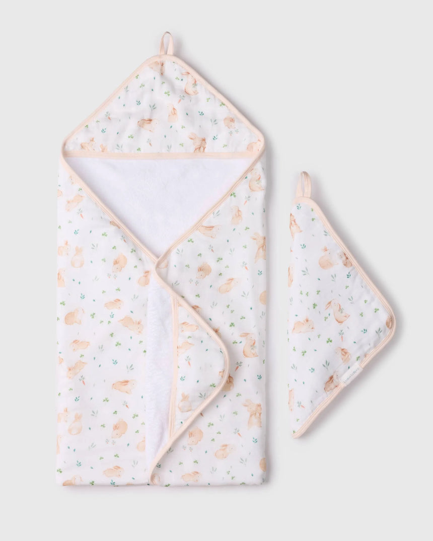 Loulou Lollipop Hooded Towel Set -Bunny Meadow