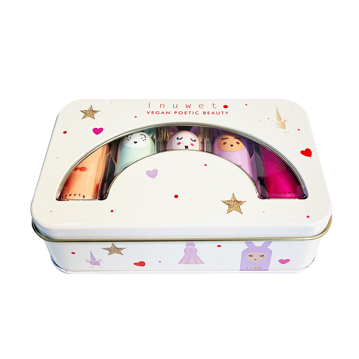 Inuwet Rainbow Deluxe Box – 5 Lip Balms - Princess and the Pea Boutique