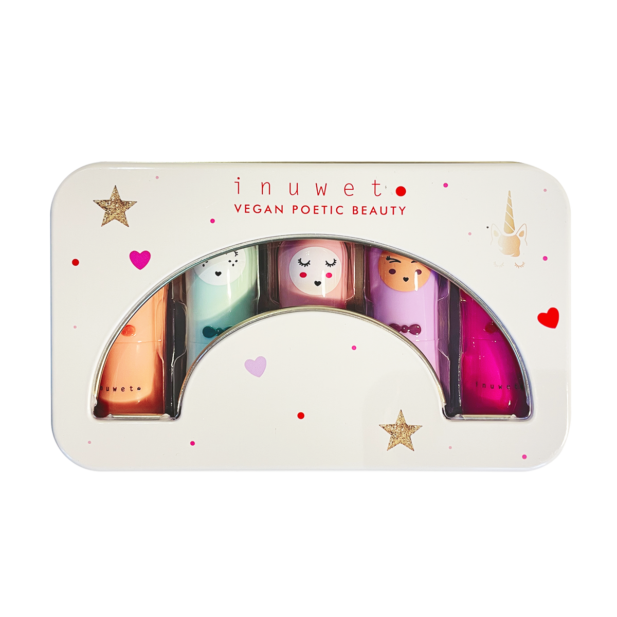 Inuwet Rainbow Deluxe Box – 5 Lip Balms - Princess and the Pea Boutique