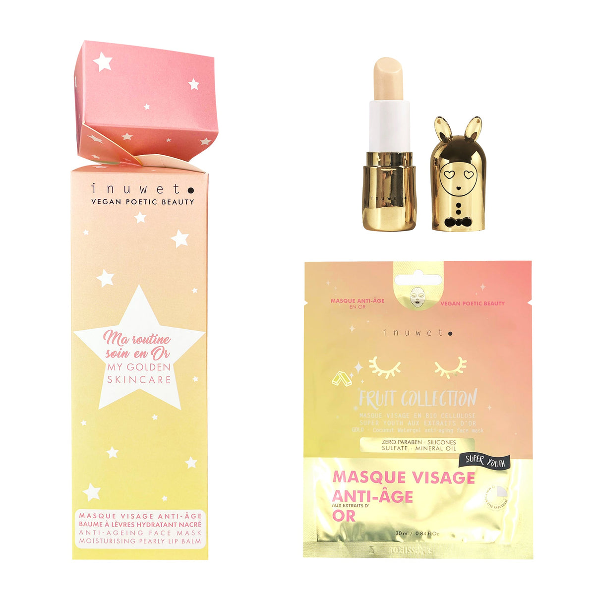 Inuwet Golden Skincare Cracker – Face Mask & Lip Balm - Princess and the Pea Boutique