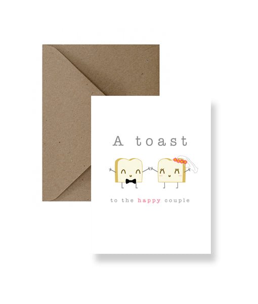 A Toast To The Happy Couple Greeting Card - Princess and the Pea Boutique