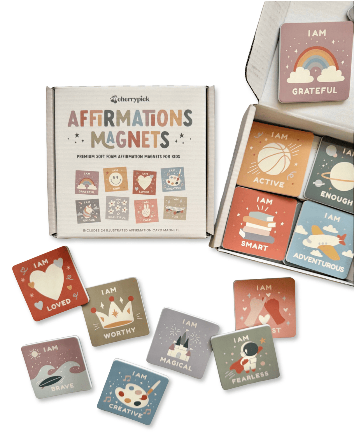 Affirmations Magnets - Soft Foam Magnetic Set - Princess and the Pea Boutique
