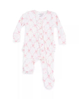 Angel Dear 2 Way Ruffle Zipper Footie - Bow Trellis - Princess and the Pea Boutique