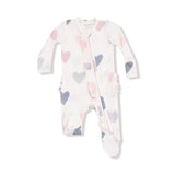Angel Dear 2 Way Ruffle Zipper Footie - Hearts - Princess and the Pea Boutique