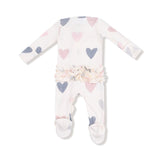 Angel Dear 2 Way Ruffle Zipper Footie - Hearts - Princess and the Pea Boutique