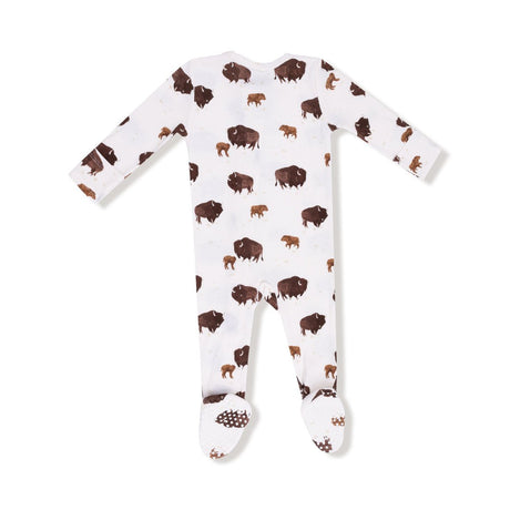 Angel Dear 2 Way Zipper Footie - Bison - Princess and the Pea Boutique
