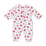 Angel Dear Long Sleeve Ruffle Collar Romper - Bows & Candy Canes - Princess and the Pea Boutique