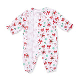 Angel Dear Long Sleeve Ruffle Collar Romper - Bows & Candy Canes - Princess and the Pea Boutique