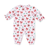 Angel Dear Long Sleeve Ruffle Collar Romper - Bows & Candy Canes - Princess and the Pea Boutique