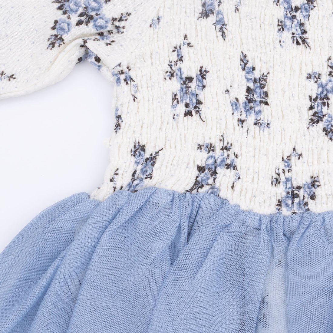 Angel Dear Long Sleeve Smocked Bubble with Tutu - Belle Rosette Dot - Princess and the Pea Boutique