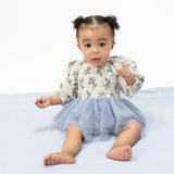 Angel Dear Long Sleeve Smocked Bubble with Tutu - Belle Rosette Dot - Princess and the Pea Boutique