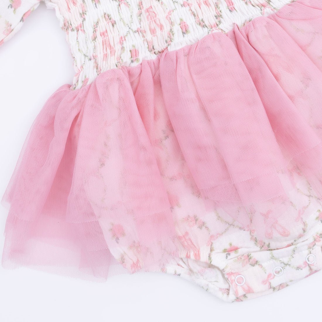 Angel Dear Long Sleeve Smocked Bubble with Tutu - Cameo Ballet Shoes - Princess and the Pea Boutique