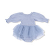 Angel Dear Long Sleeve Smocked Bubble with Tutu - Soft Chambray - Princess and the Pea Boutique