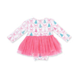 Angel Dear Long Sleeve Tutu Bodysuit Dress - Bow Trellis Tree - Princess and the Pea Boutique