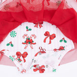 Angel Dear Long Sleeve Tutu Bodysuit Dress - Bows & Candy Canes - Princess and the Pea Boutique