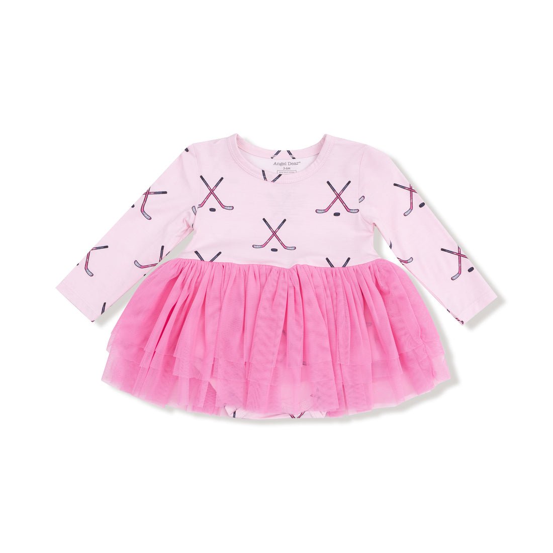 Angel Dear Long Sleeve Tutu Bodysuit - Hockey Pink - Princess and the Pea Boutique