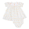 Angel Dear Puff Sleeve Bishop Dress and Bloomer - Pretty Pumpkin Trellis - Princess and the Pea Boutique